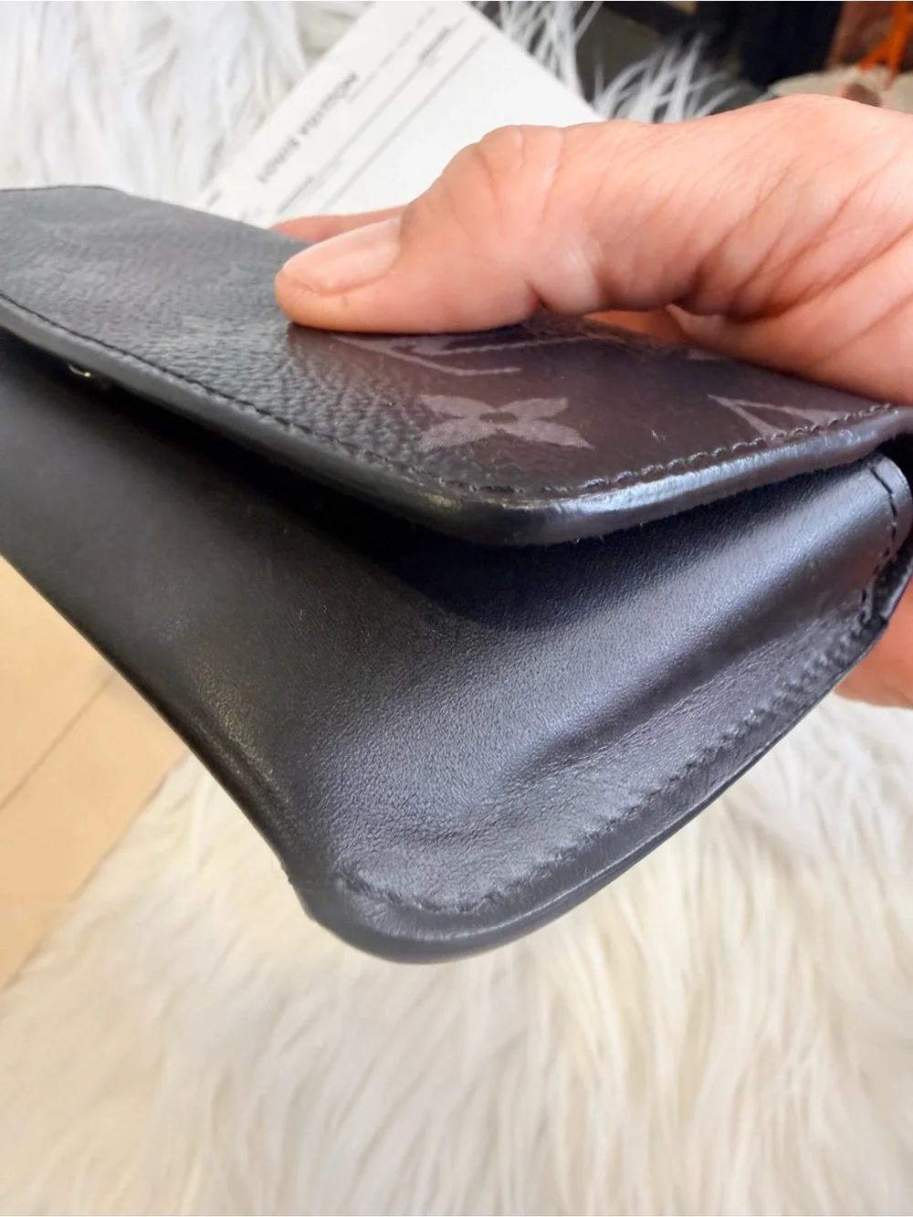 Louis Vuitton Black Eclipse Monogram  “Woody” SUNGLASS case